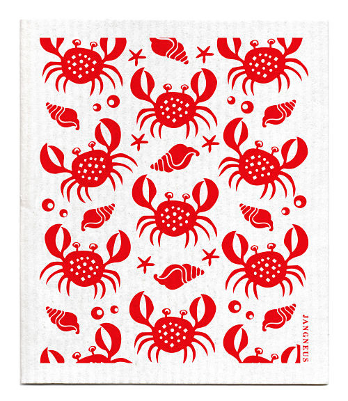 Swedish Dishcloth - Crabs - Red