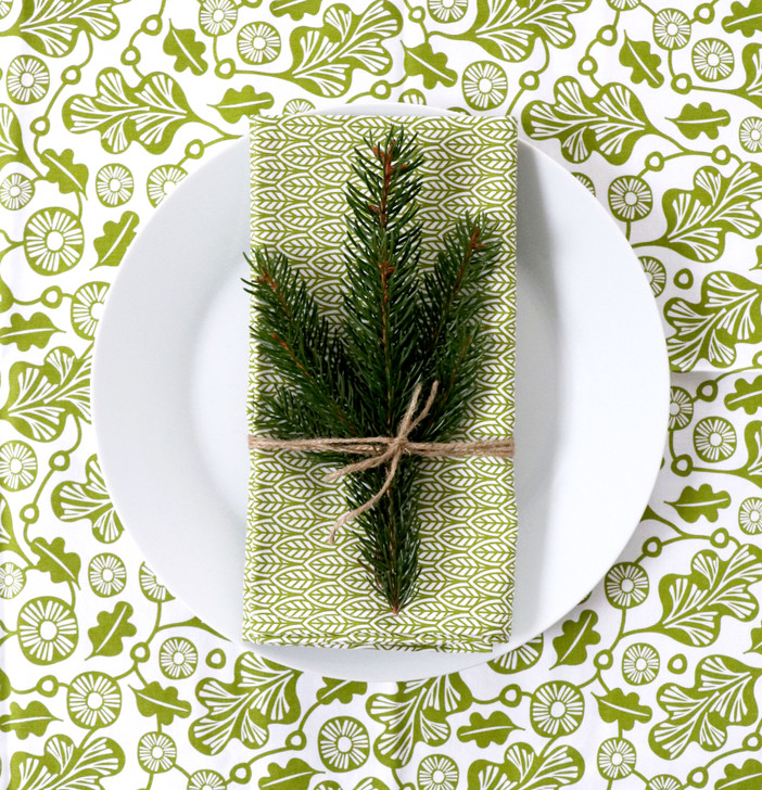 Swedish Kitchen Towel - Oak Leaf Green