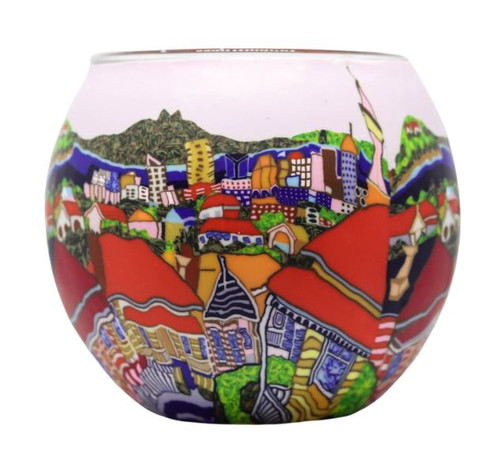 Glass Illusion Votive 'Red Roofs' #48