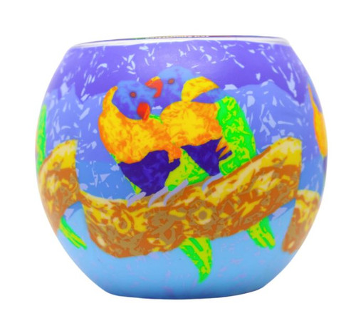 Glass Illusion Votive ' Parrots lorikeets' #51
