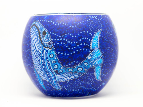 Glass Illusion Votive ' Blue Whale' #55