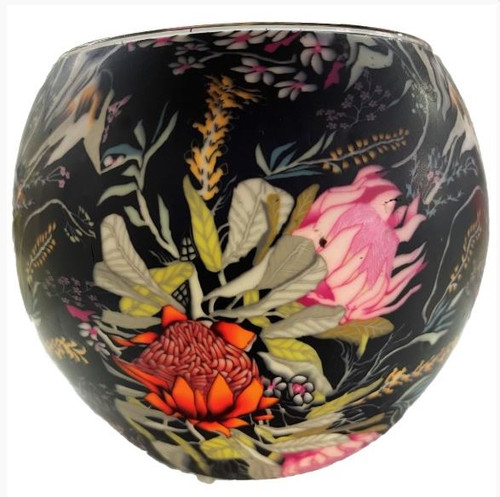 Glass Illusion Votive ' Australian Banksia Flowers' #88