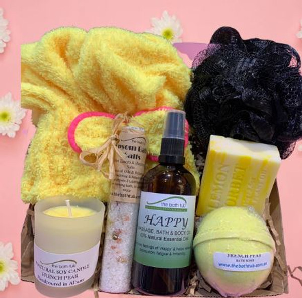 Pamper Gift Basket - Happy/French Pear