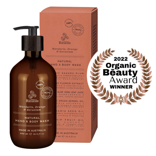 Natural Hand & Body Wash - Mandarin, Orange & Geranium 500mls