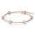 Pulsera Constella, Talla redonda, Blanca, Baño tono oro rosa