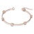 Pulsera Constella, Talla redonda, Blanca, Baño tono oro rosa