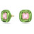 Dulcis stud earrings, Cushion cut, Green