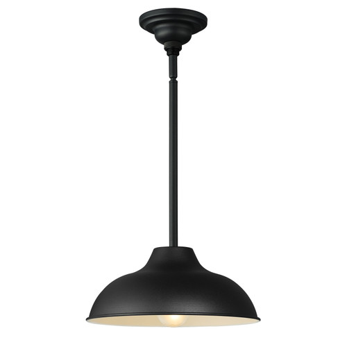 Barnlight 1-Light 12" Wide Indoor / Outdoor Black Pendant Light