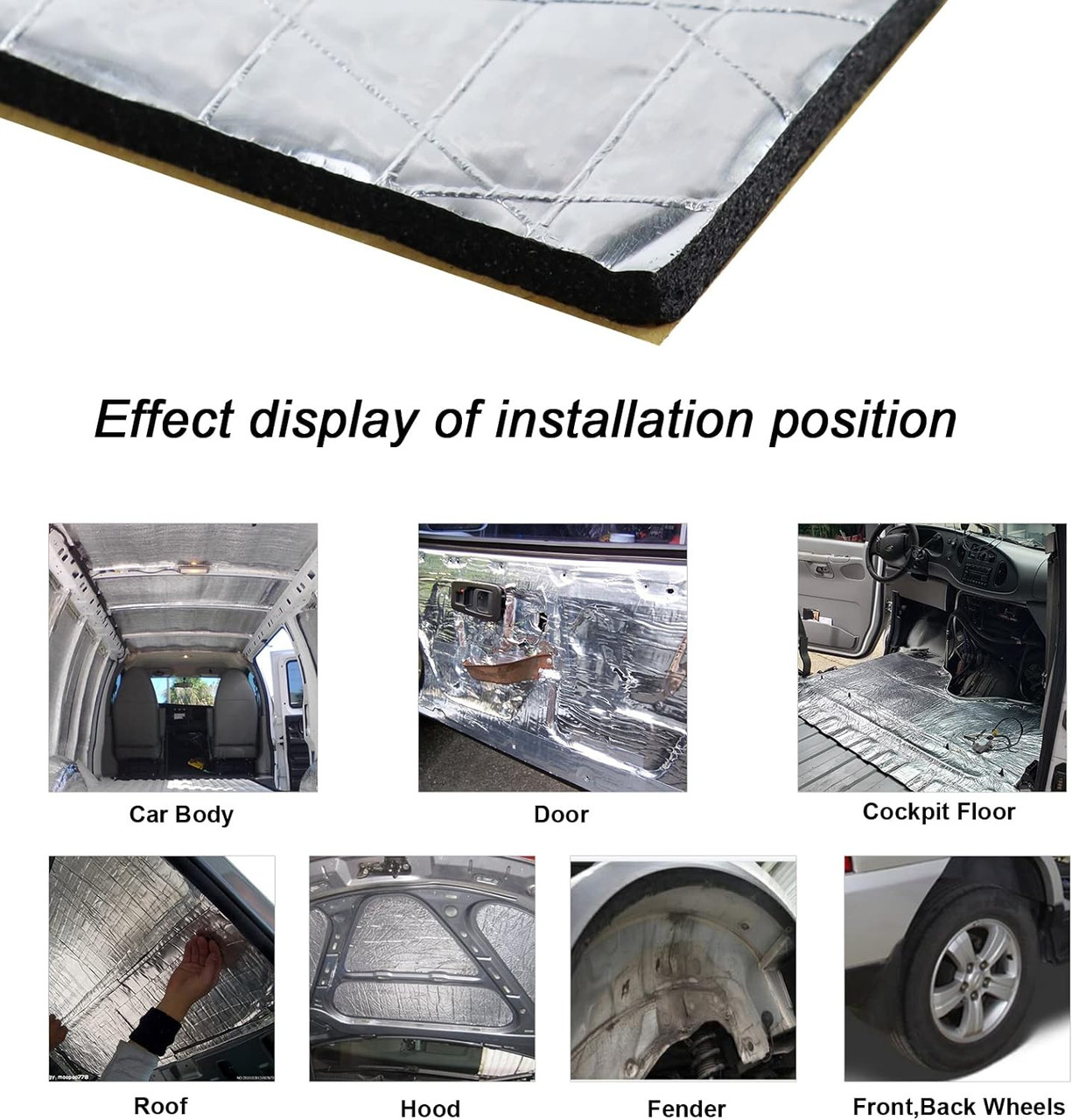 Car Sound Deadener Heat Shield Insulation Mat For Roof Firewall