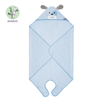 Clevamama Bamboo Apron Baby Bath Towel - Blue - Patch the Puppy bamboo