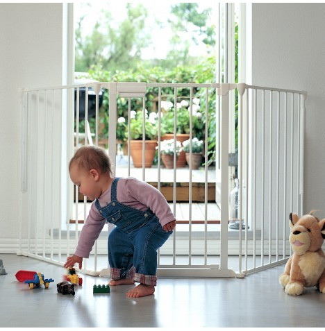 BabyDan Room Divider XXL White 90360cm + Wall Fittings BabySafety.ie