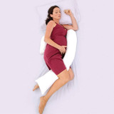 Dreamgenii Pregnancy Support & Feeding Pillow - Floral Grey White pillow How it works