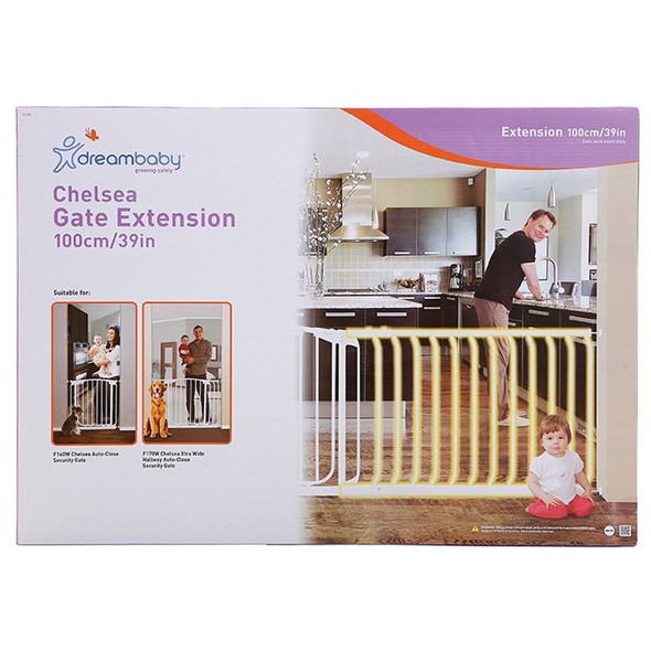 Dreambaby Chelsea 100cm Wide Gate Extension (White) box