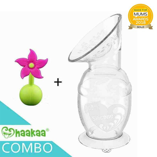 Haakaa Silicone Breast Pump 150ml with Flower Stopper Main Image