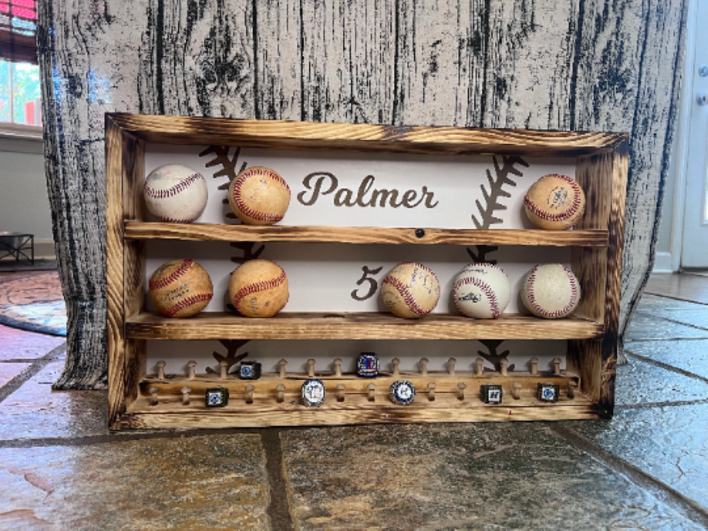 the original design for our ball holders. nothing fancy just laser engraved and a classic
