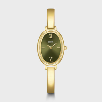 CLUSE L'Ovale Steel, Olive/Gold Watch CW16103