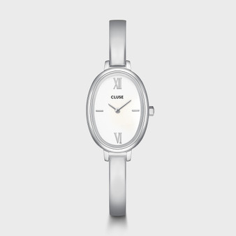 CLUSE L'Ovale Steel, White, Silver Watch CW16102