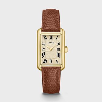 CLUSE Belisenna Watch Leather Nutshell, Sand Textured, Gold Colour CW15008