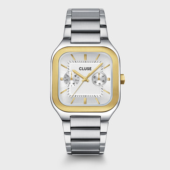 CLUSE Quadrus Multifunction Steel, Silver, Two Tone Watch CW26201