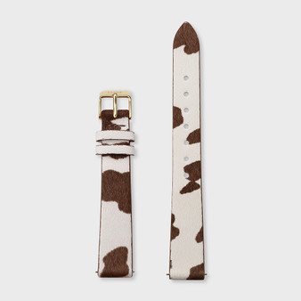 CLUSE Strap 14 mm Cow Print Leather, Gold Colour CS12118