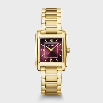 Anglee, Steel, Dark Cherry, Gold Colour Watch