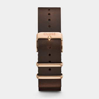 Cluse 20mm Nato Watch Strap Rose Gold/Dark Brown CS1408101070