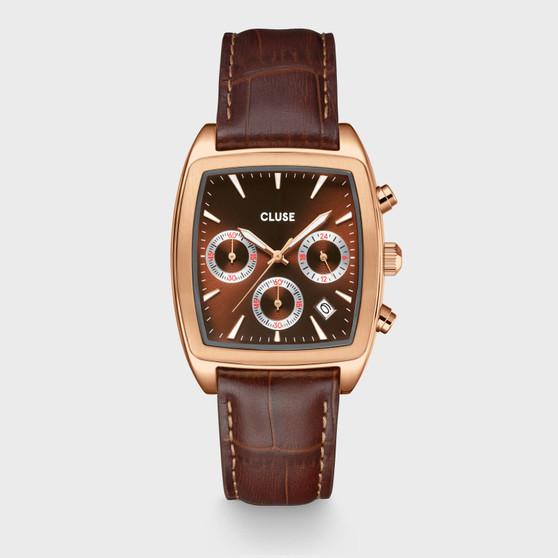 Quartaut Chrono Brown Leather/Rose Gold Watch