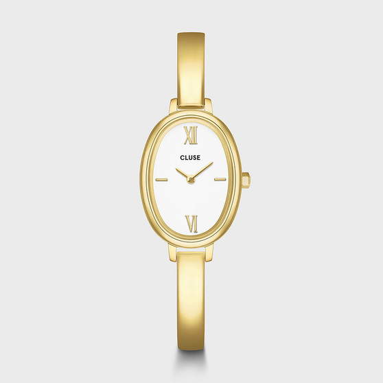 CLUSE L'Ovale Steel White/Gold Watch CW16101
