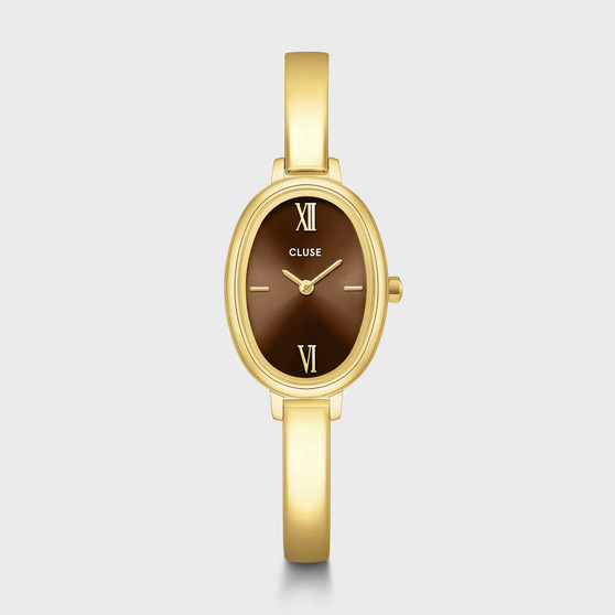 CLUSE L'Ovale Steel, Brown ,Gold Colour CW16105