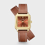 CLUSE Gracieuse Petite Double Leather Nutshell / Gold Watch CW11810