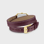 Gracieuse Mini Watch Double Leather, Wine, Gold Colour
