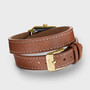 Gracieuse Petite Double Strap Nutsell Leather/Gold Stones Watch