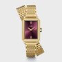 Fluette Double Strap Gold Link/Wine Watch
