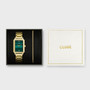 Cluse Fluette Green Gold Watch & Round Chain Bracelet Gift Set CG11506