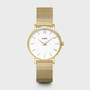 Cluse Minuit Gold Mesh Watch & Flat Snake Bracelet Gift Set CG10215