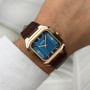 CLUSE Quadrus Leather, Blue, Rose Gold Colour CW25705