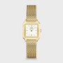 Gracieuse Mini, Mesh, White, Gold Colour Watch