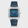 Quadrus Multi, Leather, Blue, Silver Colour Watch
