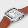 Quadrus Multi, Leather, Light Brown, Silver Colour Watch