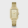 Cluse Fluette Watch Steel, Sand Texture & Twisted Snake Bracelet, Gold Colour Gift Set CG11509