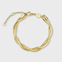 Cluse Fluette Watch Steel, Sand Texture & Twisted Snake Bracelet, Gold Colour Gift Set CG11509