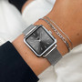 Cluse La Tetragone Silver Dark Grey/Silver Mesh Watch