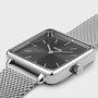 Cluse La Tetragone Silver Dark Grey/Silver Mesh Watch