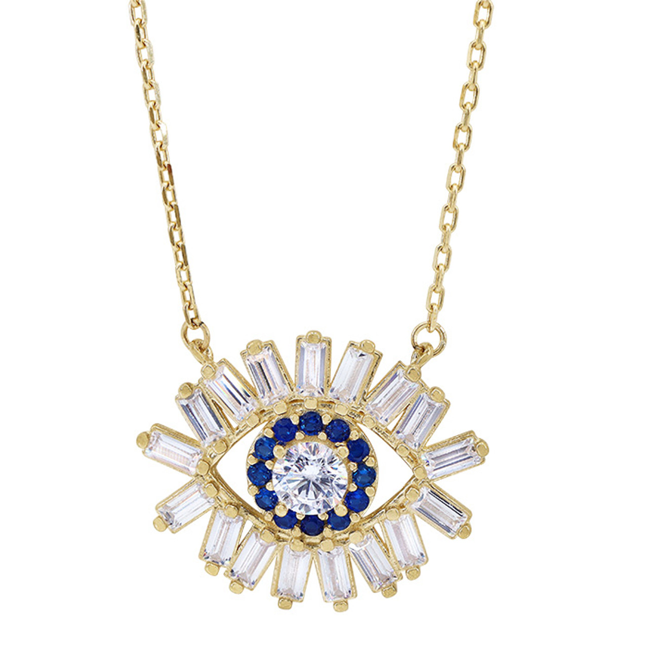 Fine Jewellery 10K Gold Evil Eye Pendant Chain Necklace | TheBay