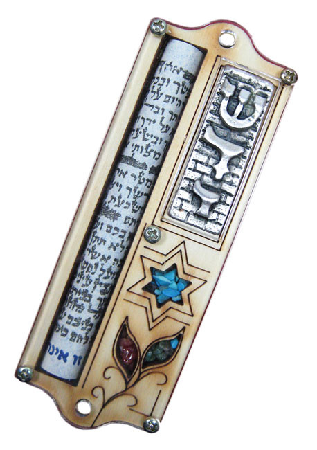 STAR OF DAVID MEZUZAH WITH SCROLL