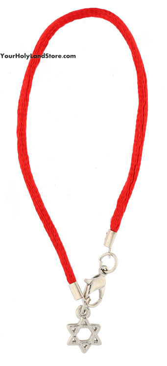 Kabbalah Red String Bracelet with Star of David