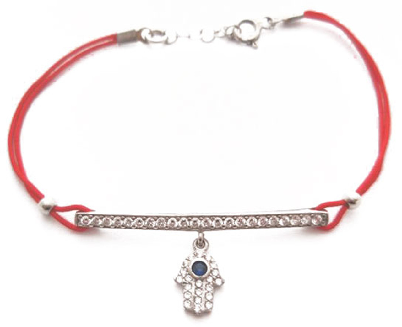 Kabbalah Red String Bracelet with Silver Hamsa