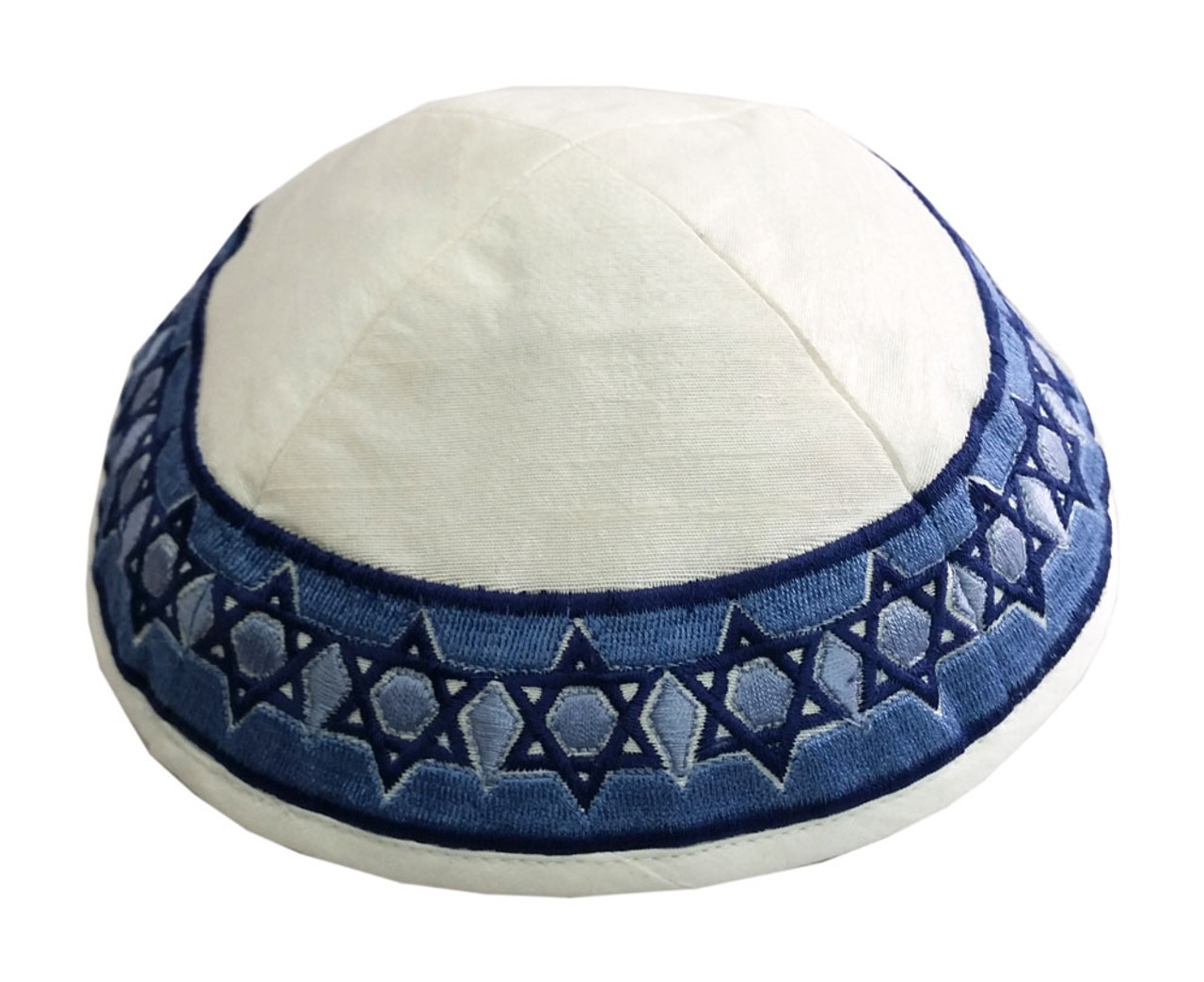 Kippah with Embroidered Stars of David