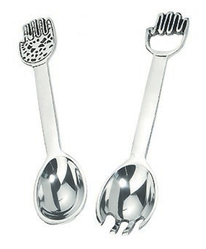 Salad Spoon and Fork Set with Hamsa YourHolyLandStore