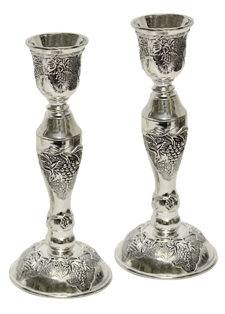 Shabbat Candlesticks Grapes Design YourHolyLandStore